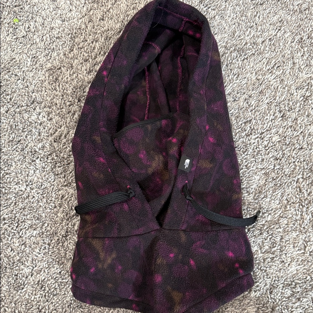 The North Face Purple Tie-Dye Fleece Hoodie with Pink Accents